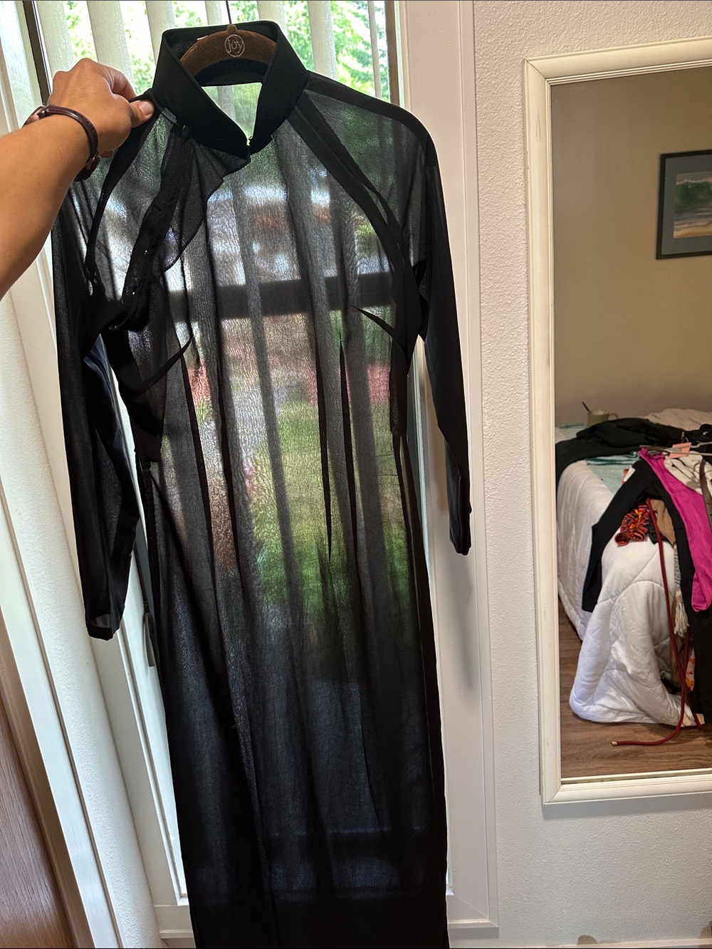 Sheer black Qipao dress